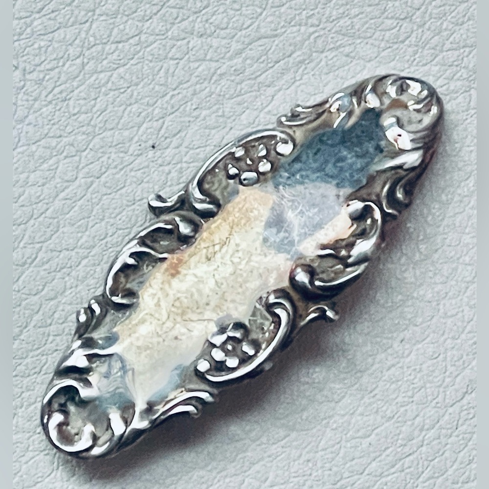 VTG? Antique Ornate Sterling Silver mirror Decorative brooch pin